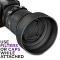 Collapsible Rubber Lens Hood 49/52/55/58/62/67/72/77MM for Canon Nikon Sony DSLR Camera Lens with Filter Thread.