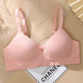 Latex Push Up Bra soft bra thin bra Without Rims bra seamless bra Pink bra. 