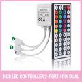 RGB LED Controller Dual Output with 44 Keys IR Remote Control DC12V for SMD5050 2835 RGB LED Strip Lights. 