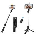 100cm Longest Tripod Stand + Selfie Stick Foldable Mini Tripod with Fill Light Bluetooth Remote Shutter Retractable Rod for Phone N08S/Q07 - Tripod.