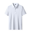Summer men's lapel BT shirt business casual high elastic non-marking ice silk thin short sleeve polo shirt men's one piece dropshipping.