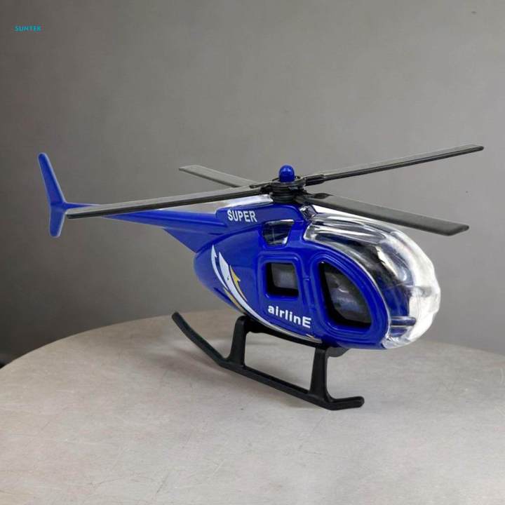 Small Diecast Alloy Helicopter Airplane Toy Birthday Gift Kids Toys Holiday Present Party Favor Desktop Decor for Boys and Girls Plane Model