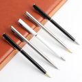 2Pcs Metal Ballpoint Pen For School Office Stainless steel Material Rotating Stationery Black Blue Ink Ball Pen Supplies Pens. 