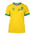 Brazil Jersey Men's T-shirt Brazilian Flag Selection Football Team Shirt O-Neck Oversized Cotton Short Sleeve Men's Clothing Top. 
