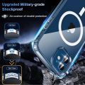 For Apple iPhone 12 MagSafe Compatible Shockproof Transparent Slim Fit Wireless Charging supported Frosted Border Phone Back Case Mobile Cover.
