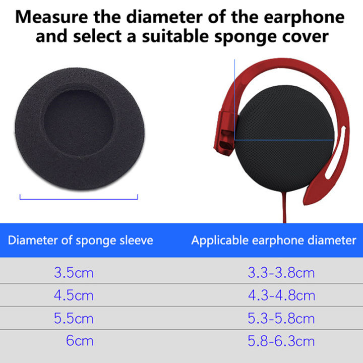 10Pcs%20Thick%20Foam%20Earpads%20Cushions%20Ear%20Pads%203.5/4.5/5.5/6cm%20for%20Earhook%20Round%20Headphone%20Eatop%20-%20Image%202