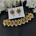 Pearl White Kundan Choker Necklace With Earring - Necklace For Girls. 