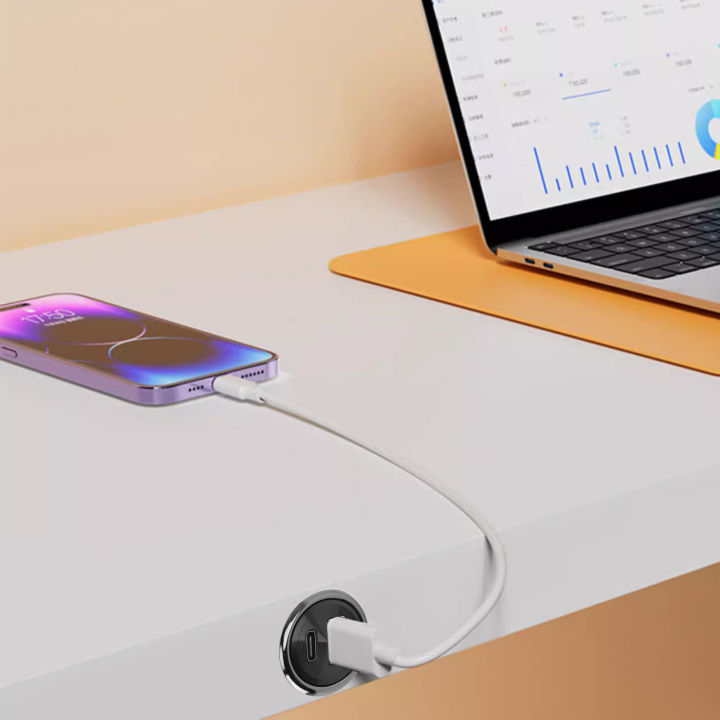 Furniture%20Flush%20Mount%20Outlet%20Compact%20Desktop%20Power%20Grommet%205V%202A%20Round%20with%20USB%20and%20Type%20C%20Ports%20for%20Office%20Conference%20Table%20-%20Image%207