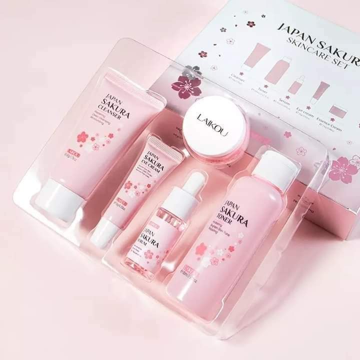 Laikou Japan Sakura Skincare 5 in 1 combo  Set