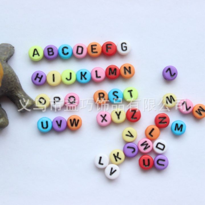 Children's Ornaments Accessories 1900 Beaded Spacer Beads round Acrylic English Letter Beads