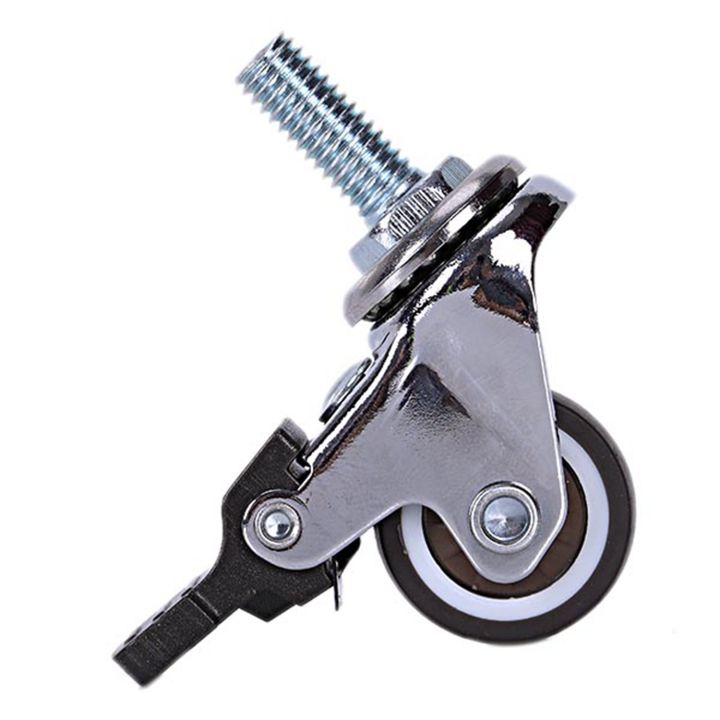 4Pcs%20Mini%20Small%20Casters%201%20Inch%20M8X15Mm%20Tpe%20Silent%20Wheels%20With%20Brake%20Universal%20Casters%20Wheel%20For%20Furniture%20Bookcase%20Drawer%20-%20Image%207