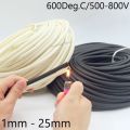 Fiberglass Tube 1mm ~ 25mm HTG Cable Sleeve Soft Chemical Glass Fiber Braided Insulated High Temperature Pipe Wire Wrap Protect. 
