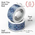 Tile Sticker Decorative Waterproof Peel and Stick Mosaic for Kitchen Backsplash and Wall Borders - 3 inch X 12 Ft Border.