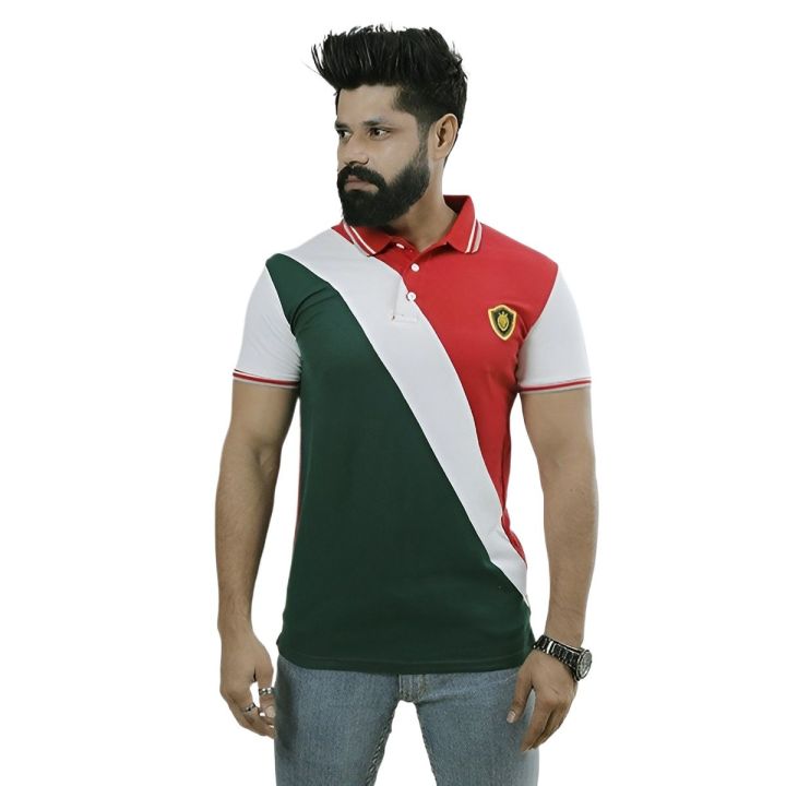 Green and red colour polo t shirt for men Premium polo t shirt for men  new 2024 brand Bangladesh flag theme polo tshirt design