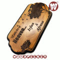 Wooden Door Nameplate 12x6 inch Customized engraved mahogany wood with black color border tree & bird design. 
