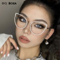 OQ BOGA 5 Colors Unisex Anti Blue Light Radiation Computer Glasses Women Men Eye Protection Fashion Big Cat Eye Frame Eyewear.