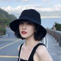 Solid Color Women Bucket Hat Summer Foldable Sunscreen Panama Fisherman Hat Female Outdoor Sun Prevent Hat Travel Beach Cap. 