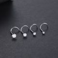 1Pc Implant Titanium Nose Stud Ring Set Round CZ Crystal Nose Piercings 1.5/2/2.5/3MM Screw Nostril Piercing Earring Jewelry 20G. 