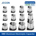 50Pcs JCCON SMD Aluminum Electrolytic Capacitor 6.3V 10V 16V 25V 35V 50V 100V 0.47UF 1UF 10UF 22UF 68UF 100UF 220UF 470UF 1000UF. 