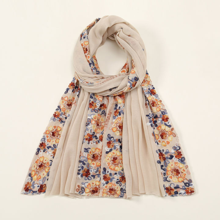 Soft%20Cotton%20Hijab%20Scarf%20Embroidery%20Floral%20Shawls%20For%20Women%20Muslim%20Solid%20Pashmina%20Autumn%20Wraps%20Headband%202023%20New%20Design%20180*90cm%20-%20Image%204