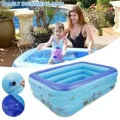 Kids Baby Children lInflatable Swimming Pool Bath Tub Portable Outdoor Summer Water Fun Play Toy (Size: Length-120Cm, Width-90Cm, Hight-36Cm).