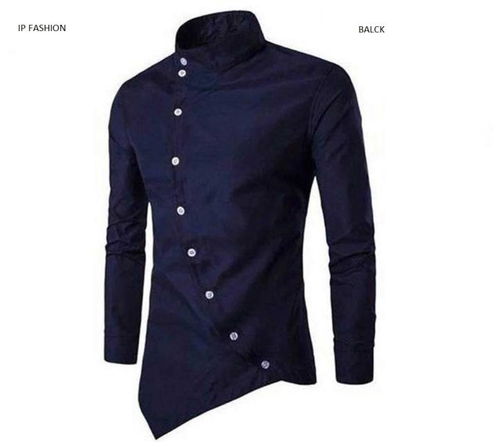 Navy%20blue%20Cotton%20Long%20Sleeve%20Shirt%20for%20Men%20-%20Image%203