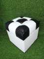 Square Shape PU Leather Rest Stool 13"13"13" - Black And White. 