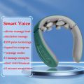 Smart Neck Massager Electric Vibration Pulse Cervical Massager Rechargeable Heating Voice Neck Back Massage Pain Relief Relax.