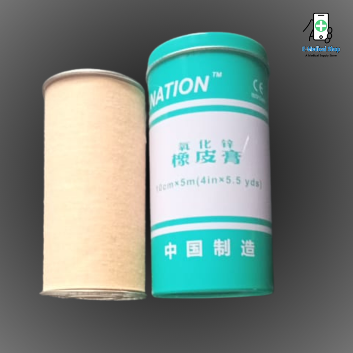 Zinc Oxide Adhesive Plaster Bandage 10cm x 5m 4 inchs  x5.5 Yds B.P. 1 Pcs
