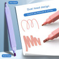 6PCS Highlighter Light Color Kawaii Markers DIY Album Diary Double Ended Highlighter Student Stationery School Office Supplies Yao Store.