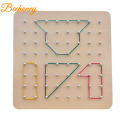 Beehoney1 79pcs/88pcs Wooden Geoboard With Rubber Bands Math Pattern Blocks Geo Board With Pattern Cards Educational Toy For Kids Birthday Gifts. 