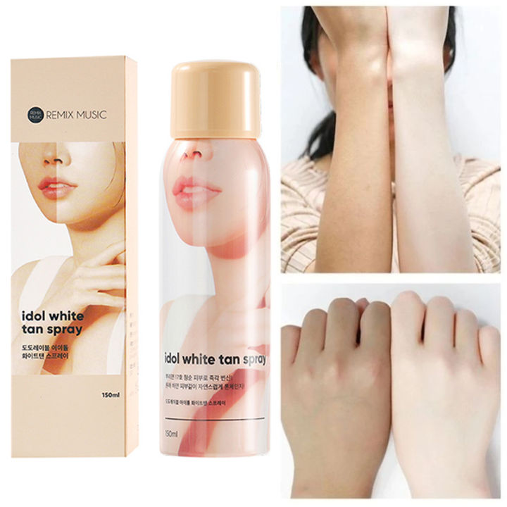 Korean Idol White Tan Spray Skin Whitening Brighten Body Losimple tion Face Whitener Improve Uneven Skin Tone Foundation Makeup