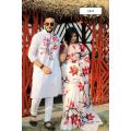Exclusive Designer Half Silk/Dhupian Share And Dhupiyani/Half Silk Panjabi Combo Couple Dress Sharee and Panjabi for Men Women.