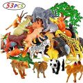 Safari Plastic Animals Figures Toys-53 Piece Mini Realistic Wild Vinyl Zoo Jungle Animal Toy Set, Learning Party Favors Toys for Boys & Girls Kids Toddlers Forest Small Animals Playset.