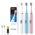 Electric Toothbrush for Men and Women Adult Non-Rechargeable Soft Fur Full-Automatic Waterproof Coupl lightweight easy to grips. 