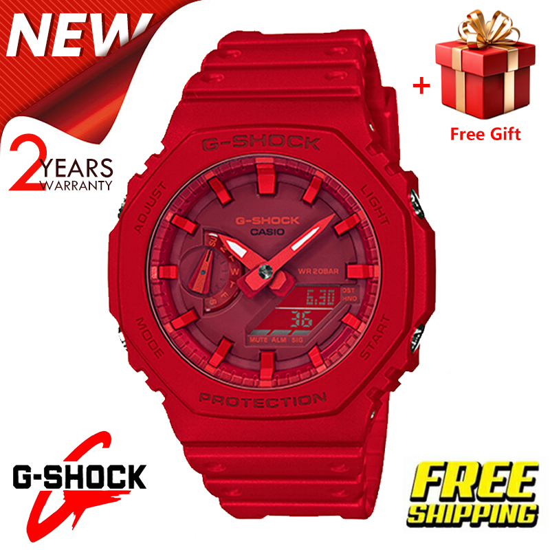 (Ready Stock) G .Shock GA2100 Men Watch Sport Watch Dual Time Display Water Resistant Shockproof and Waterproof World Time LED Men's Boy Sports Wrist Watches with 2 Years Warranty GA-2100-4A