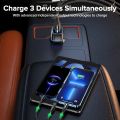 QOOVI 44W Car Charger PD USB Type C 3 Ports Fast Charging USB Quick Charge Phone Charger For iPhone 14 Pro Xiaomi Samsung Huawei. 