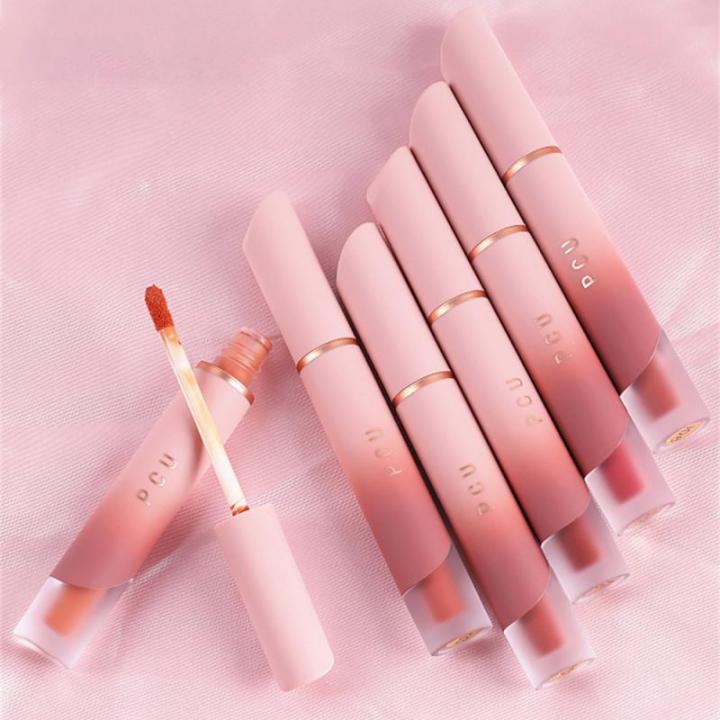 Waterproof Matte Lip Glaze Nude Red Velvet Long Lasting Lip Gloss Non-stick Cup Liquid Lipsticks Lip Makeup Korean Cosmetic
