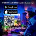 App Control / RGB Pickup Light Car Mounted Music Spectrum Light Voice Control 3D Rhythm Light Car Ambience Light Net Red Light Creative Music Spectrum Rhythm Lamp - Strip Light. 