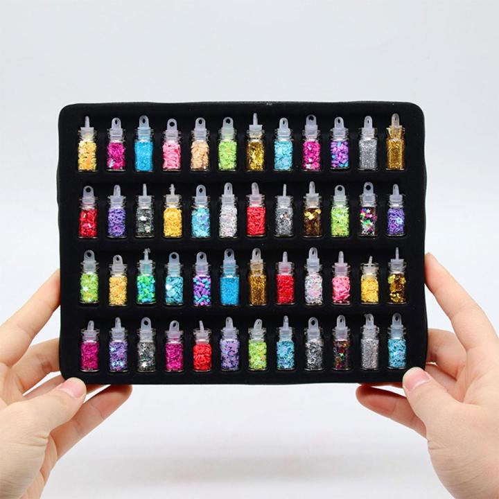 48 Colors Craft Glitter Sparkle Sequins Durable Material Easy To Use for Professional Nail Salon