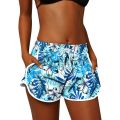 Women Summer Sports Shorts Floral Beach Boardshorts with Pockets Female Swim Trunks Female Workout Gym Clothes Fitness Sportwear. 