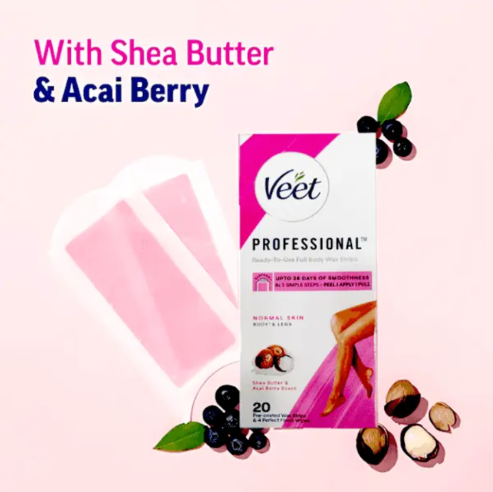 Veet%20Professional%20Normal%20Skin%20Hair%20Removal%20Wax%20Strips%2020%20Strips/%208%20Strips%20for%20Body%20&%20Legs%20-%20Image%203