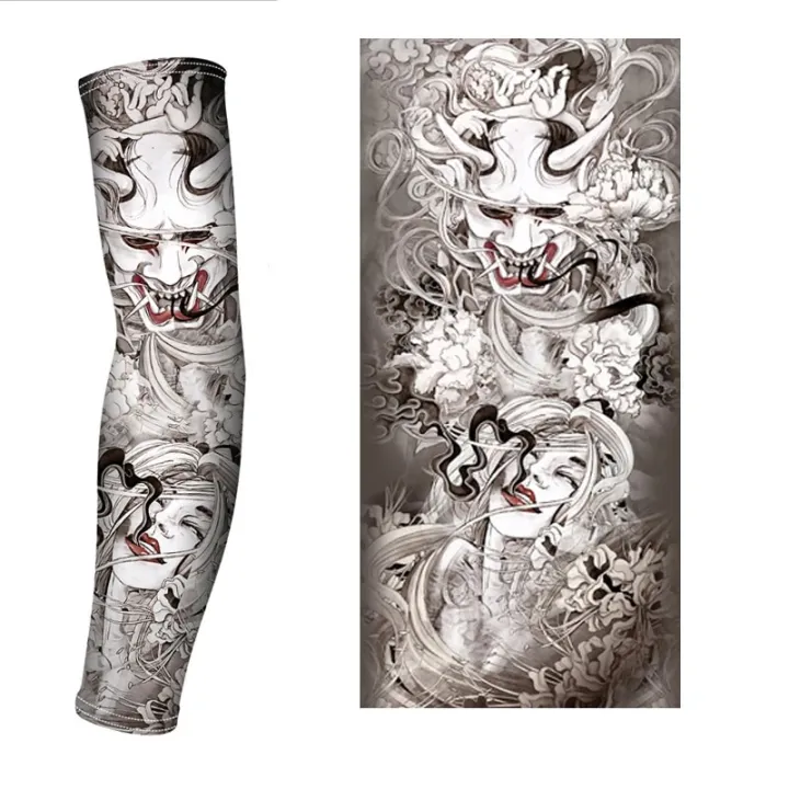 1PCS%202024%20New%20Men%20Long%20Warmers%20Summer%20Tattoo%20Sleeves%20Sun%20Protection%20Cover%20Outdoor%20Gloves%20Driving%20Ice%20Silk%20Arm%20Sleeves%20Women%20-%20Image%207