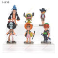 6pcs/set One Piece Anime Set Luffy Chopper Sanji Zoro Brook Q Ver. 26th Generation Figurine Toys PVC Action Model Doll Kids Gift.
