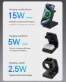 2025 Upgraded 3-in-1 Wireless Charger for iPhone,Travel Magnetic Charger Stand Nightlight Foldable Wireless Charging Station Compatible with Magsafe Charger&iPhone 16/15/14/13/12,Apple Watch&AirPods.