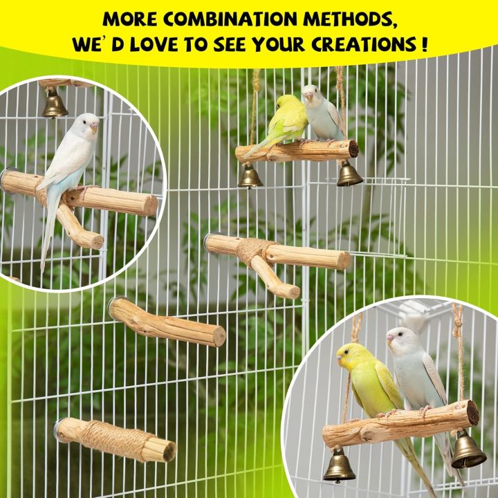 Curated visual reference: Gallery Detail: Natural Solid Wood Bird Perch And Swing