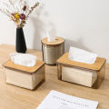 Tissue Clear Box Napkin Household Transparent Rectangular Wooden Modern Desktop Creative Transparent Table Tissue Box Holder. 