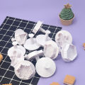 Kulai decorative white plastic stamper opp christmas simulation biscuit mold baking four-piece christmas spring mold. 