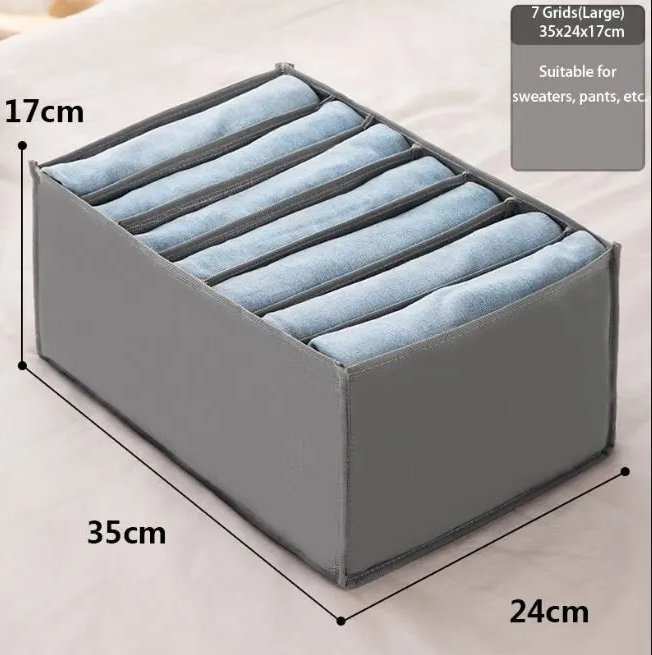 Fashionable Cloth Organizer Box 7 Grid Closet Storage drawer divider storage organizer Box.