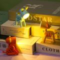 1 Pcs LED Mini Night Light Cute Dog Deer (Random color) Foldable Desk Table Lamps Desktop Book Light Kids Room Bedside Bedroom Holiday Gifts.